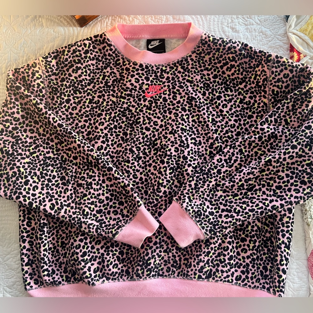 Pink leopard Nike sweatshirt